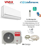 VIVAX H+ Design WEIß 18000 BTU + 5 m Montageset Split Klimaanlage 3D Swing A++