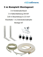 3 m Komplett Montageset 3/8"+5/8" Kältemittelleitung Kupferrohr Isoliert