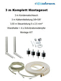 3 m Komplett Montageset 3/8"+5/8" Kältemittelleitung Kupferrohr Isoliert
