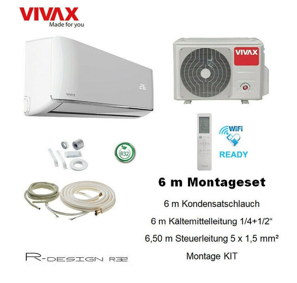 VIVAX R Design 18000 BTU +6 m Montageset 5,57KW WIFI Ready Split Klimaanlage A++