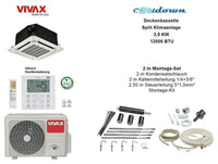 VIVAX Deckenkassette 12000 BTU + 2 m Montageset 3,52 KW Decken Split Klimaanlage