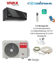 VIVAX H+ Design Gray Mirror 18000 BTU + 3 m Montageset Split Klimaanlage A++