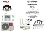 VIVAX Deckenkassette 9000 BTU + 3 m Komplett SET WIFI Ready 2,6 KW Klimaanlage