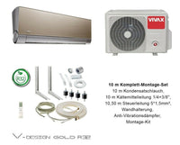 VIVAX V Design GOLD 12000 BTU + 10 m Komplett SET Klimagerät Klimaanlage A+++