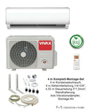 VIVAX M Design 9000 BTU + 4 m Komplett Montageset 2,6 KW Split Klimaanlage A++