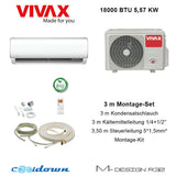 VIVAX M Design 18000 BTU + 3 m Montageset 5,57 KW Split Klimaanlage R32