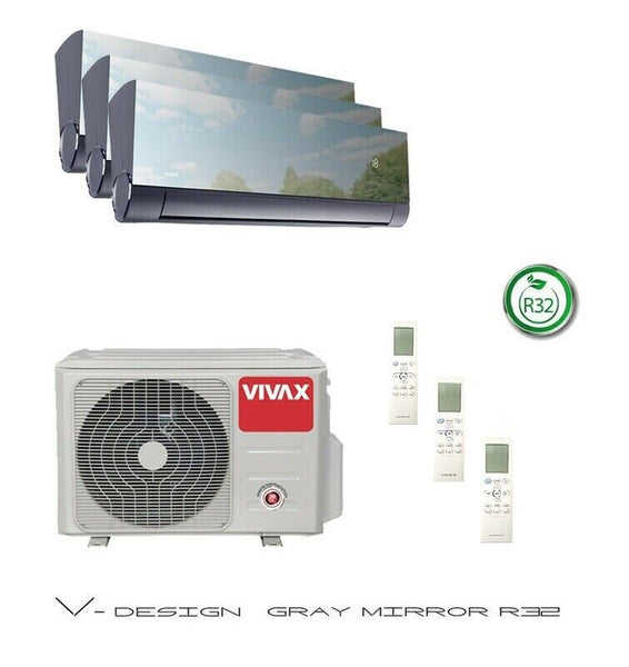 VIVAX 3 x 2,6 KW Multisplit V Design GRAY MIRROR mit WIFI Klimaanlage R32 A ++