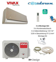 VIVAX H+ Design GOLD 18000 BTU + 3 Montageset Split Klimaanlage 3D Swing A++