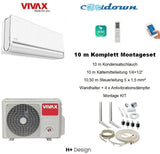 VIVAX H+ Design WEIß 18000 BTU +10 m Komplett SET Split Klimaanlage 3D Swing A++