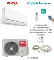 VIVAX H+ Design WEIß 18000 BTU + 3 m Montageset Split Klimaanlage 3D Swing A++