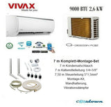 VIVAX Q Design+Komplet Montageset 7 m 2,6KW 9000BTU Klimagerät Klimaanlage A++