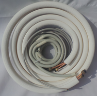 2 m Komplett Montageset 3/8"+5/8" Kältemittelleitung Kupferrohr Isoliert